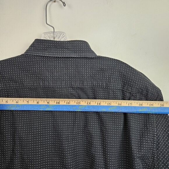 Michael Kors Mens XL Dress Shirt Black White Dot Button Up Long Sleeve - Picture 11 of 16
